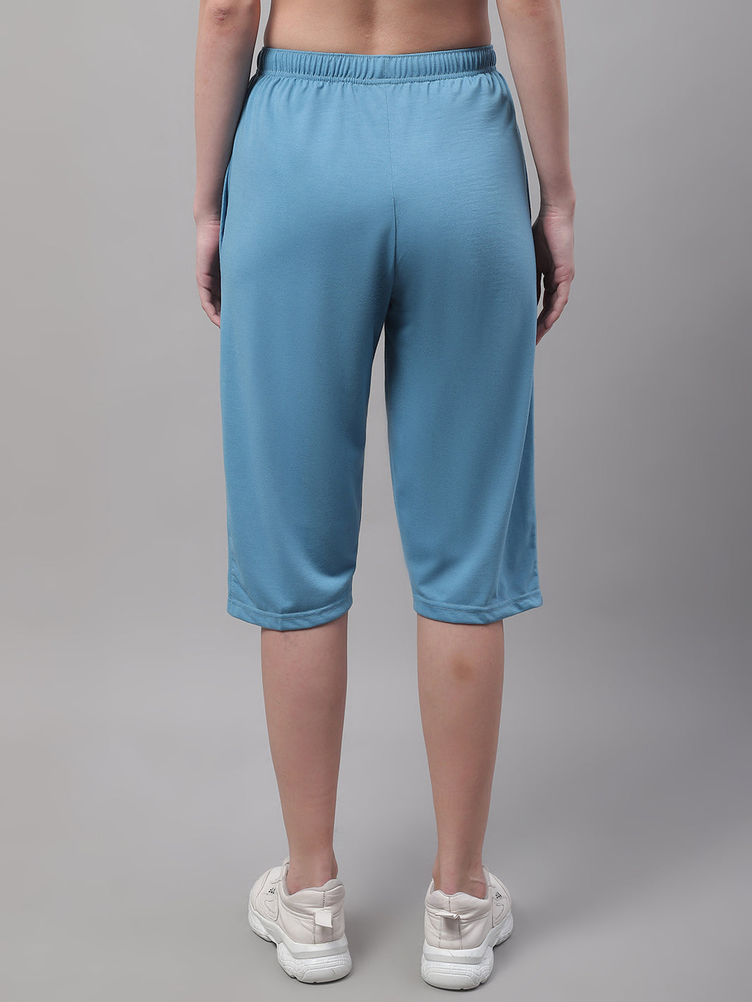 Mack Jonney Blue Regular fit Cotton Capri for Women