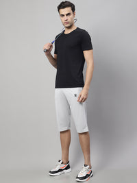 Mack Jonney Light Grey Regular fit Cotton Capri for Men