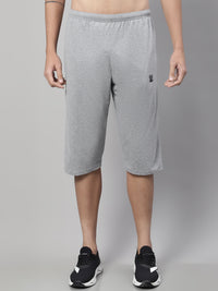 Mack Jonney Grey Melange Regular fit Cotton Capri for Men