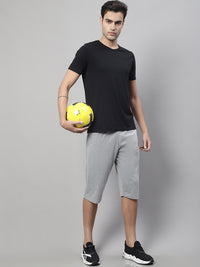 Mack Jonney Grey Melange Regular fit Cotton Capri for Men