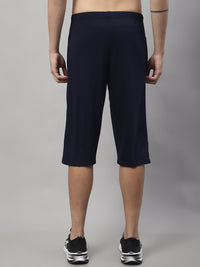 Mack Jonney Navy Blue Regular fit Cotton Capri for Men