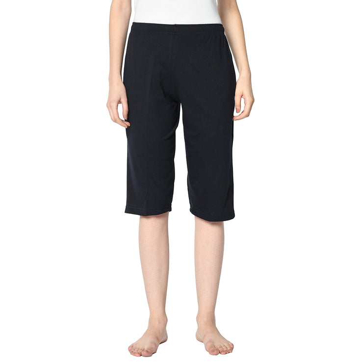 Mack Jonney Blue 3/4th Capri For Women's