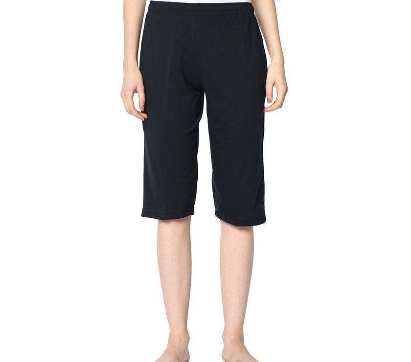 Mack Jonney Blue 3/4th Capri For Women's