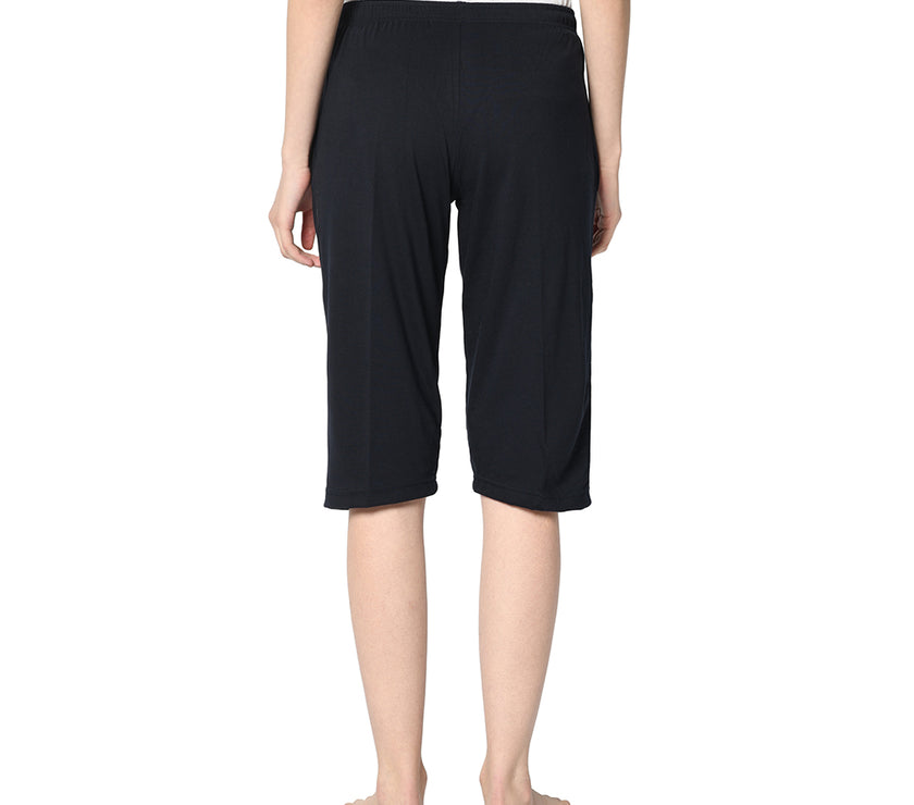 Mack Jonney Blue 3/4th Capri For Women's