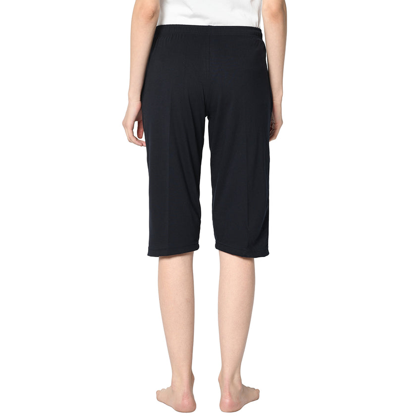Mack Jonney Blue 3/4th Capri For Women's
