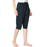 Mack Jonney Blue 3/4th Capri For Women's