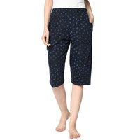Mack Jonney Dark Blue 3/4th Capri For Women's