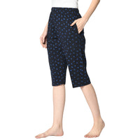 Mack Jonney Dark Blue 3/4th Capri For Women's