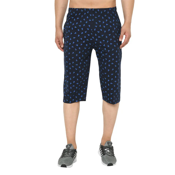 Vimal Jonney Regular Fit Dark Blue 3/4th Capri For Men's - Vimal Clothing store