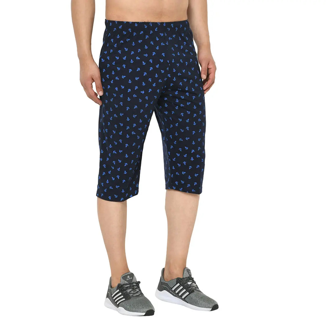 Vimal Jonney Regular Fit Dark Blue 3/4th Capri For Men's - Vimal Clothing store