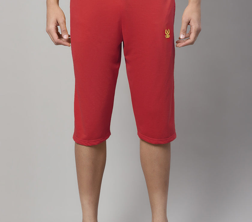 Mack Jonney Red Regular fit Cotton Capri for Men