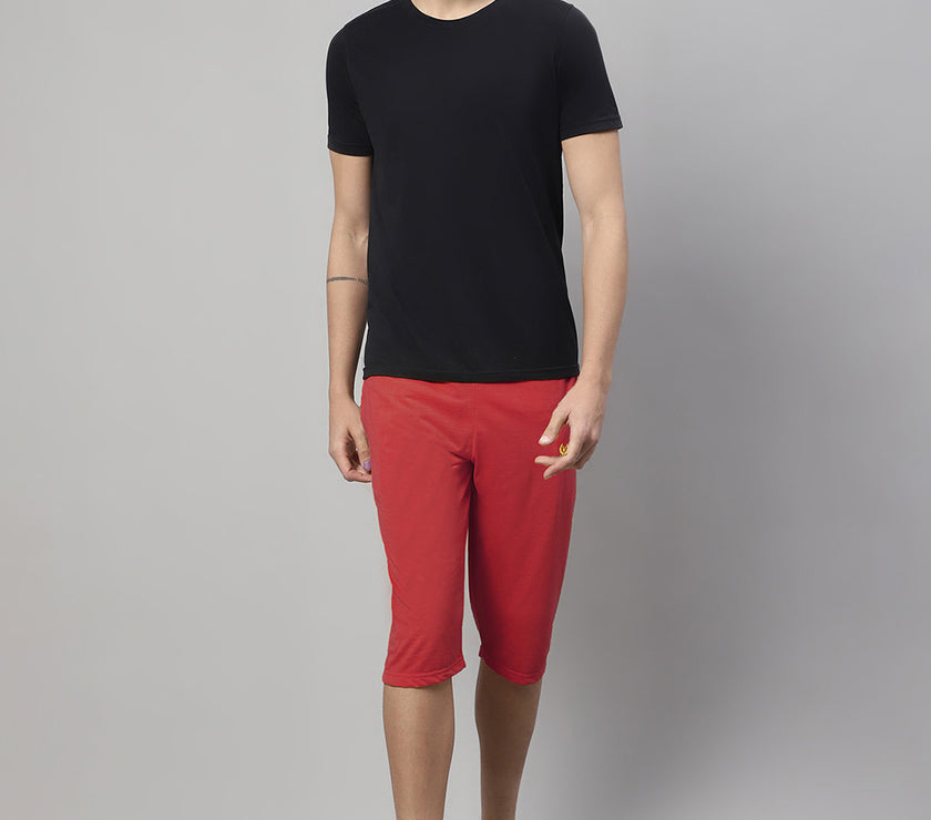 Mack Jonney Red Regular fit Cotton Capri for Men