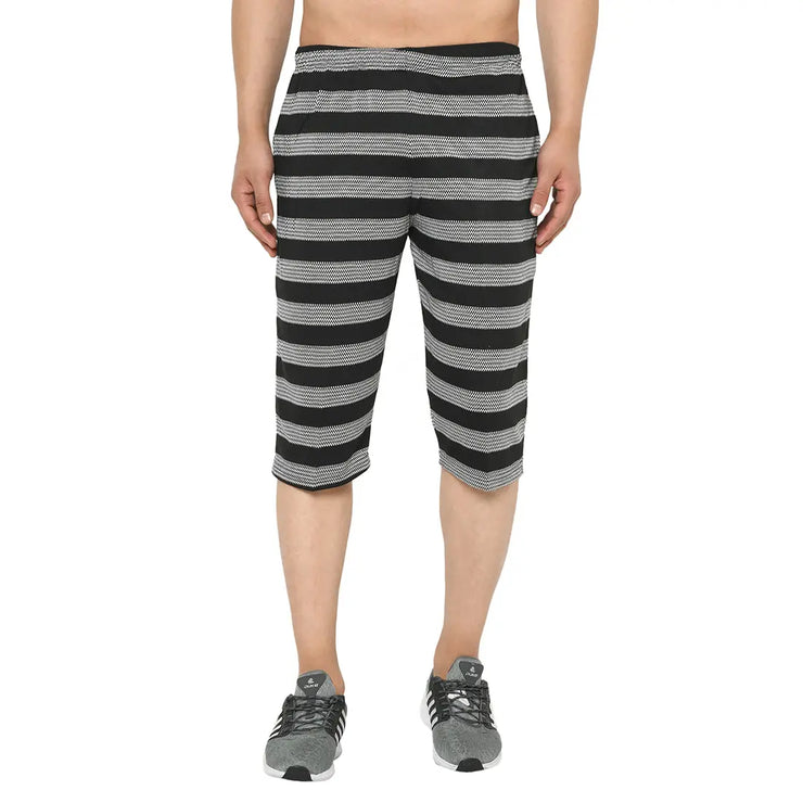 Vimal Jonney Regular Fit Black 3/4th Capri For Men's - Vimal Clothing store