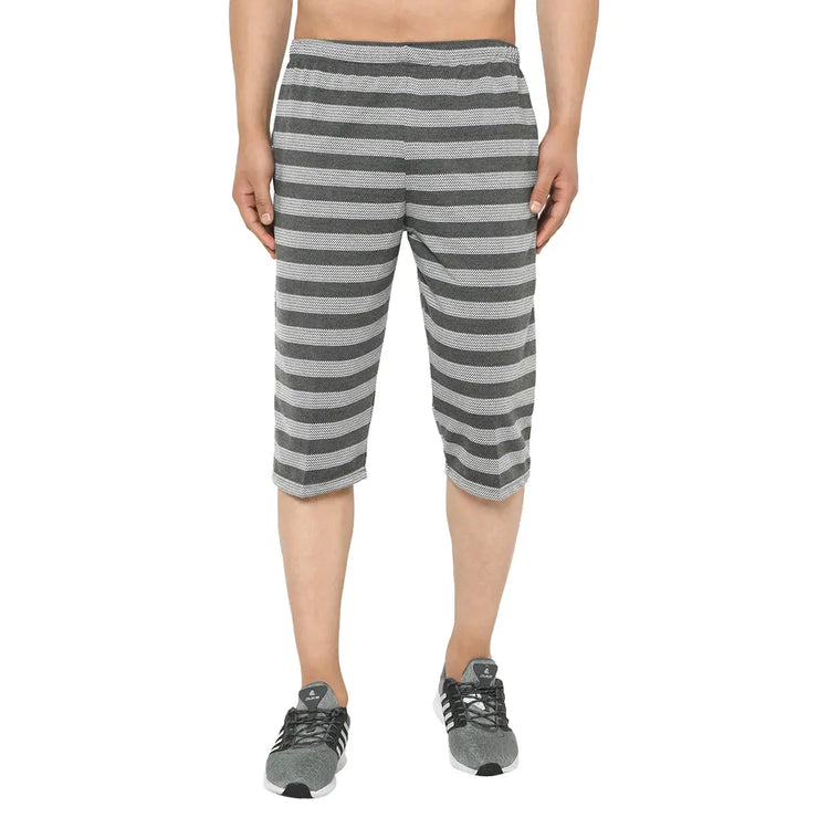 Vimal Jonney Regular Fit Grey 3/4th Capri For Men's - Vimal Clothing store