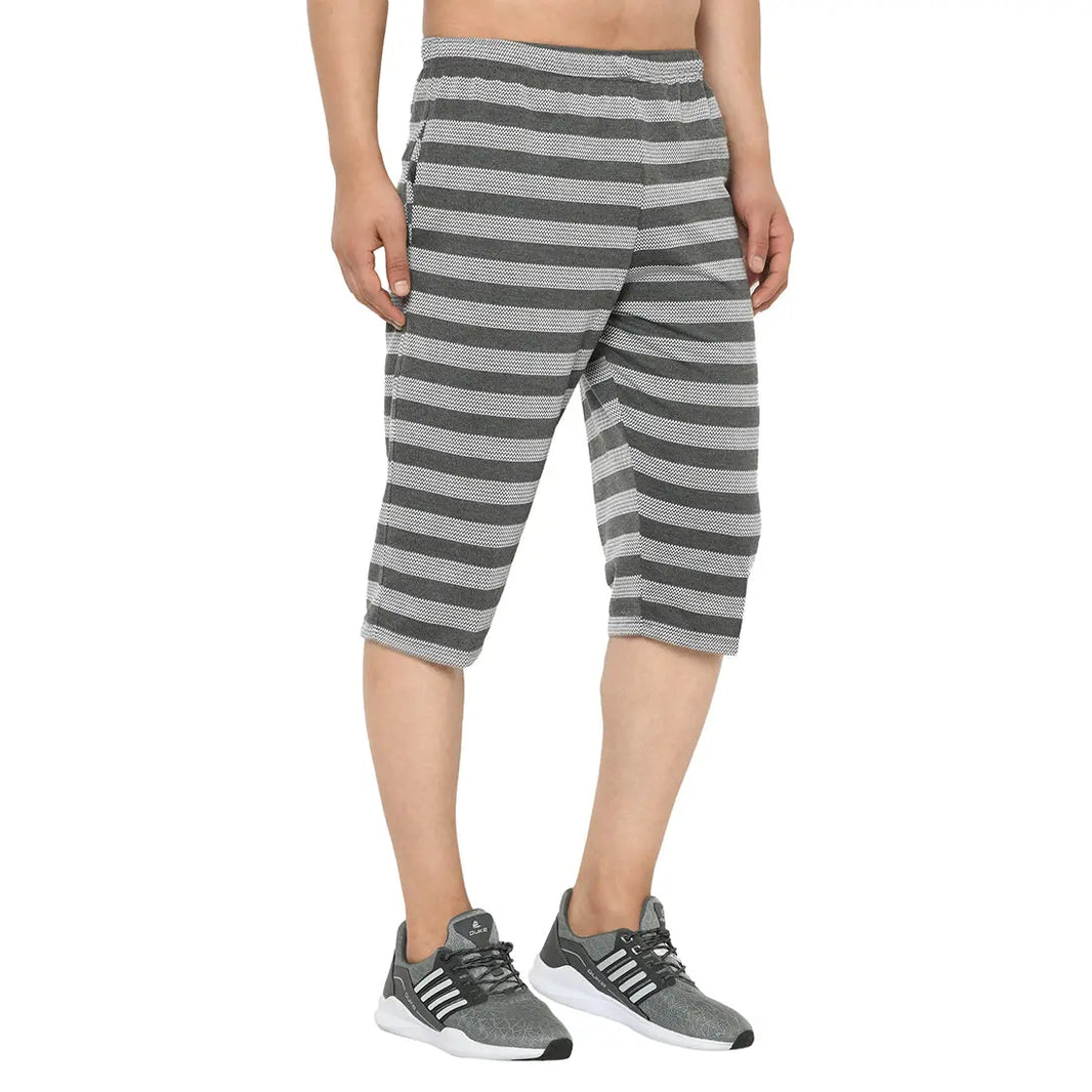 Vimal Jonney Regular Fit Grey 3/4th Capri For Men's - Vimal Clothing store