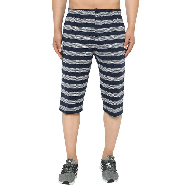 Vimal Jonney Regular Fit Dark Blue 3/4th Capri For Men's - Vimal Clothing store