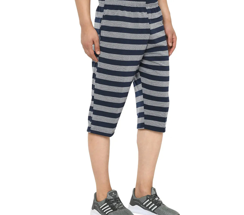 Vimal Jonney Regular Fit Dark Blue 3/4th Capri For Men's - Vimal Clothing store