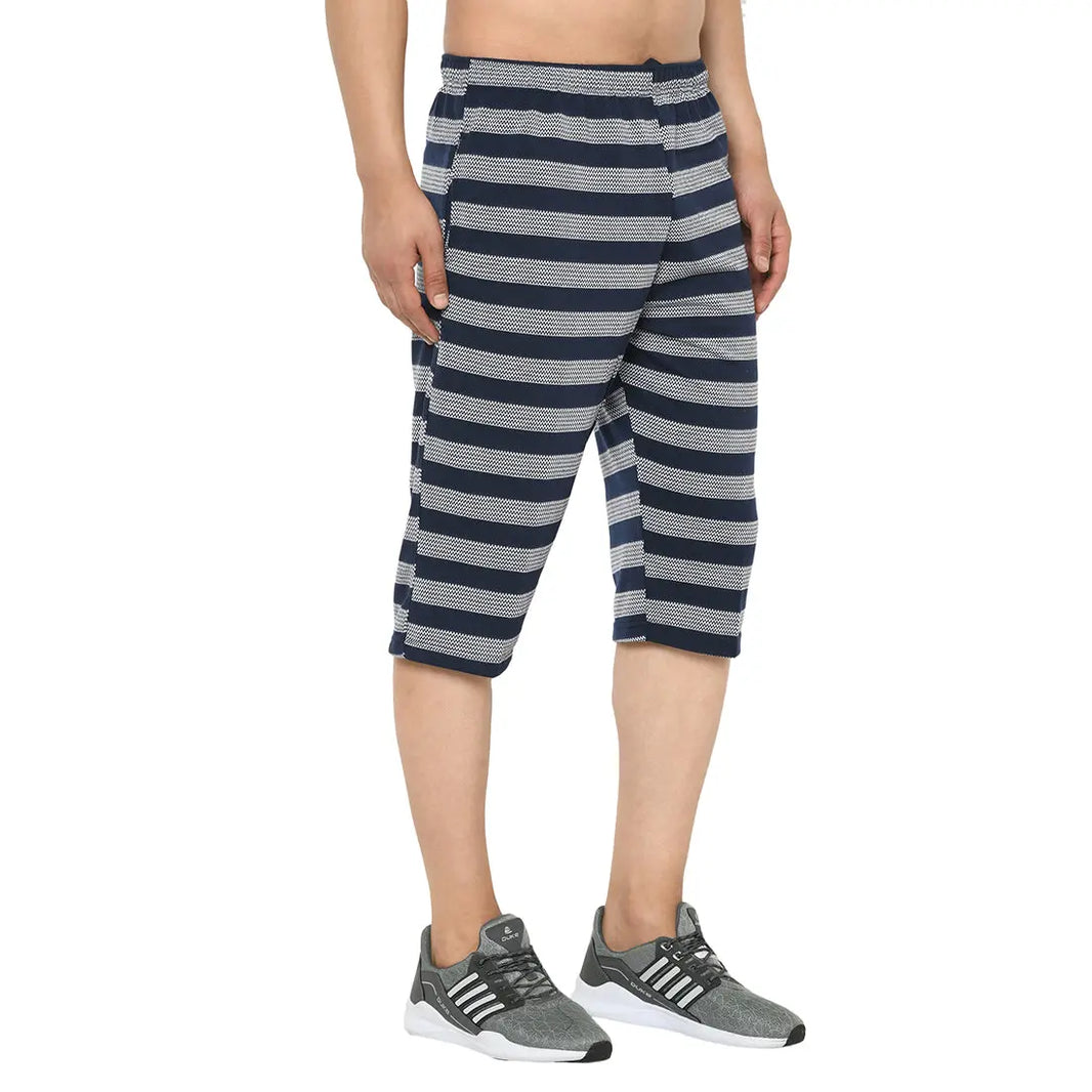 Vimal Jonney Regular Fit Dark Blue 3/4th Capri For Men's - Vimal Clothing store