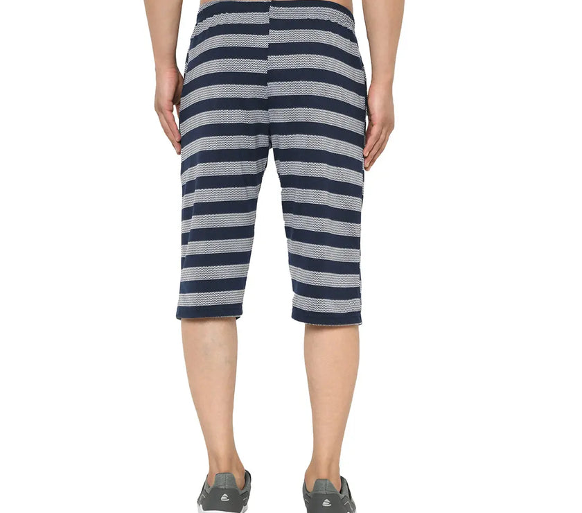 Vimal Jonney Regular Fit Dark Blue 3/4th Capri For Men's - Vimal Clothing store