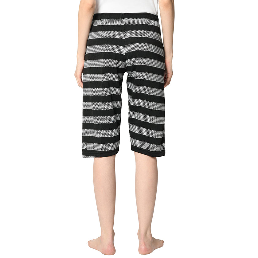 Mack Jonney Black 3/4th Capri For Women's