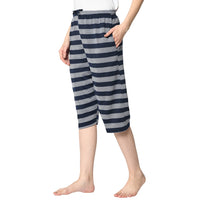 Mack Jonney Blue 3/4th Capri For Women's