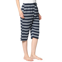 Mack Jonney Blue 3/4th Capri For Women's