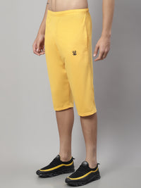 Mack Jonney Yellow Regular fit Cotton Capri for Men
