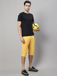 Mack Jonney Yellow Regular fit Cotton Capri for Men