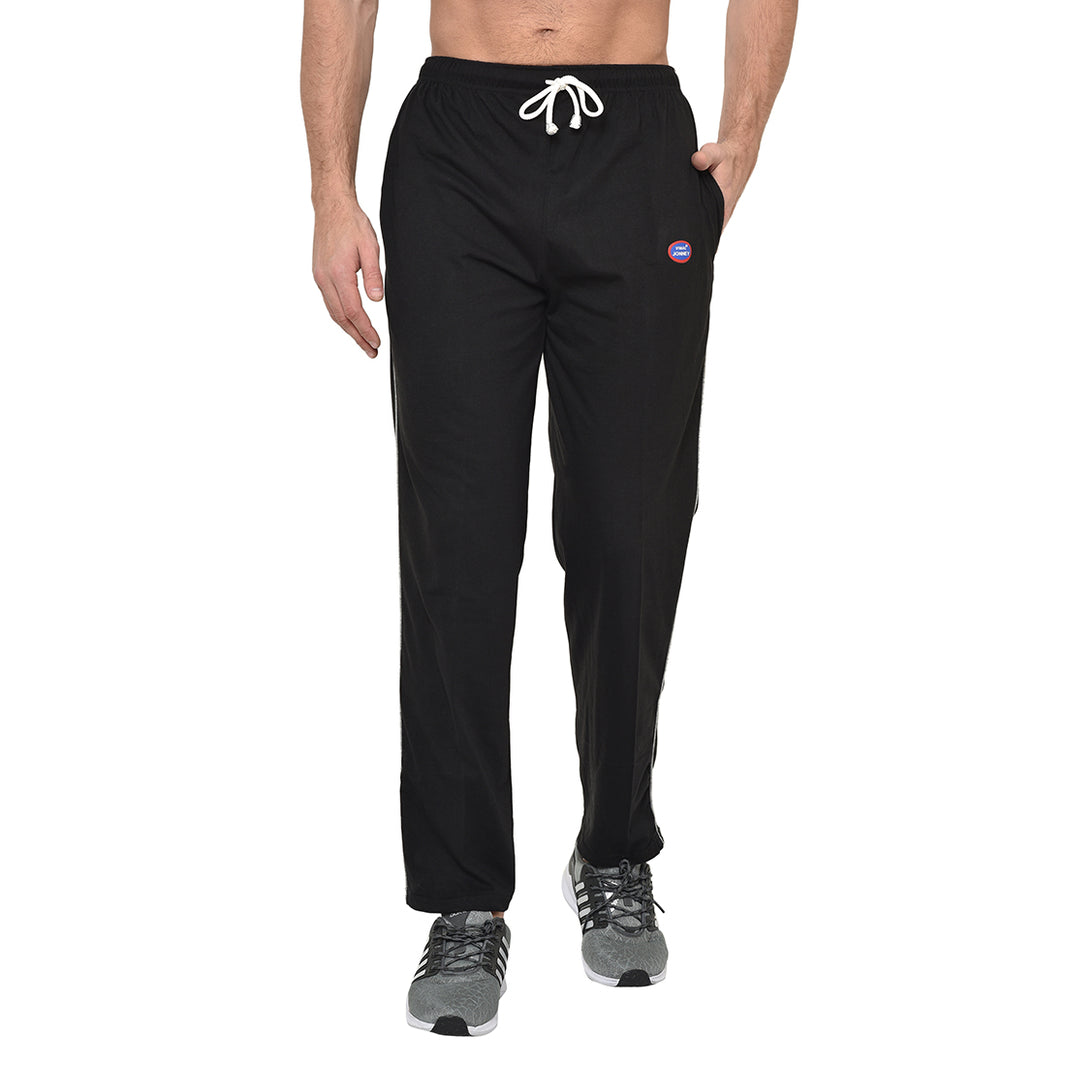 Mack Jonney Black Cotton Trackpant For Men's