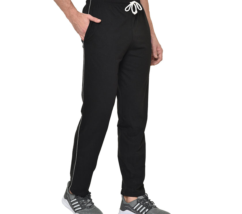 Mack Jonney Black Cotton Trackpant For Men's