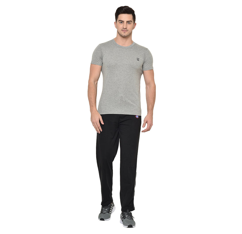 Mack Jonney Black Cotton Trackpant For Men's