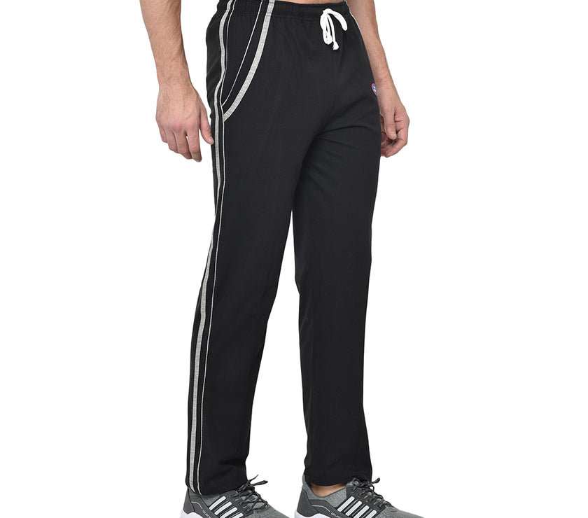 Mack Jonney Black Cotton Trackpant For Men's