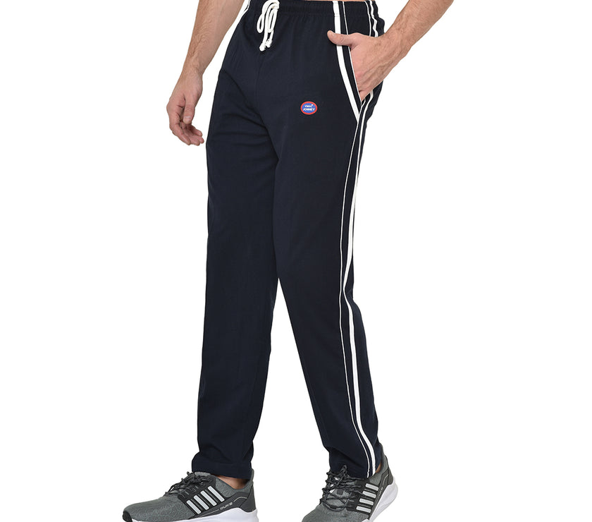 Mack Jonney Dark Blue Cotton Trackpant For Men's