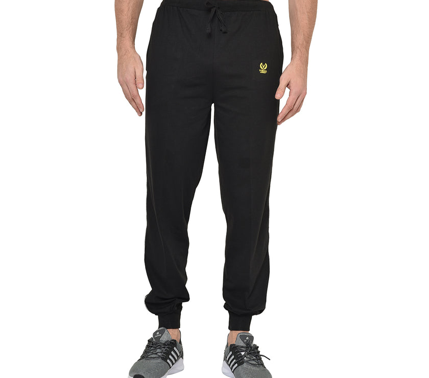 Mack Jonney Black Cotton Trackpant For Men's