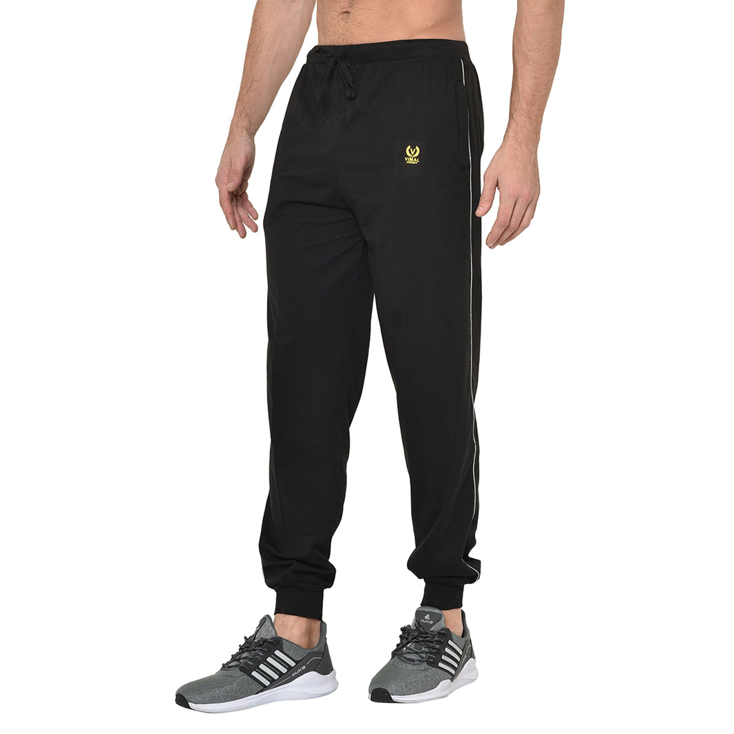 Mack Jonney Black Cotton Trackpant For Men's