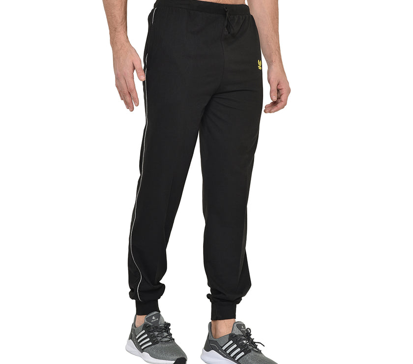 Mack Jonney Black Cotton Trackpant For Men's