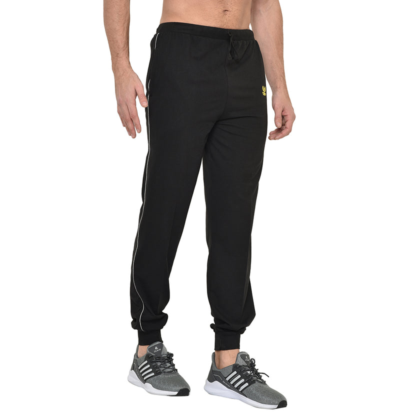 Mack Jonney Black Cotton Trackpant For Men's