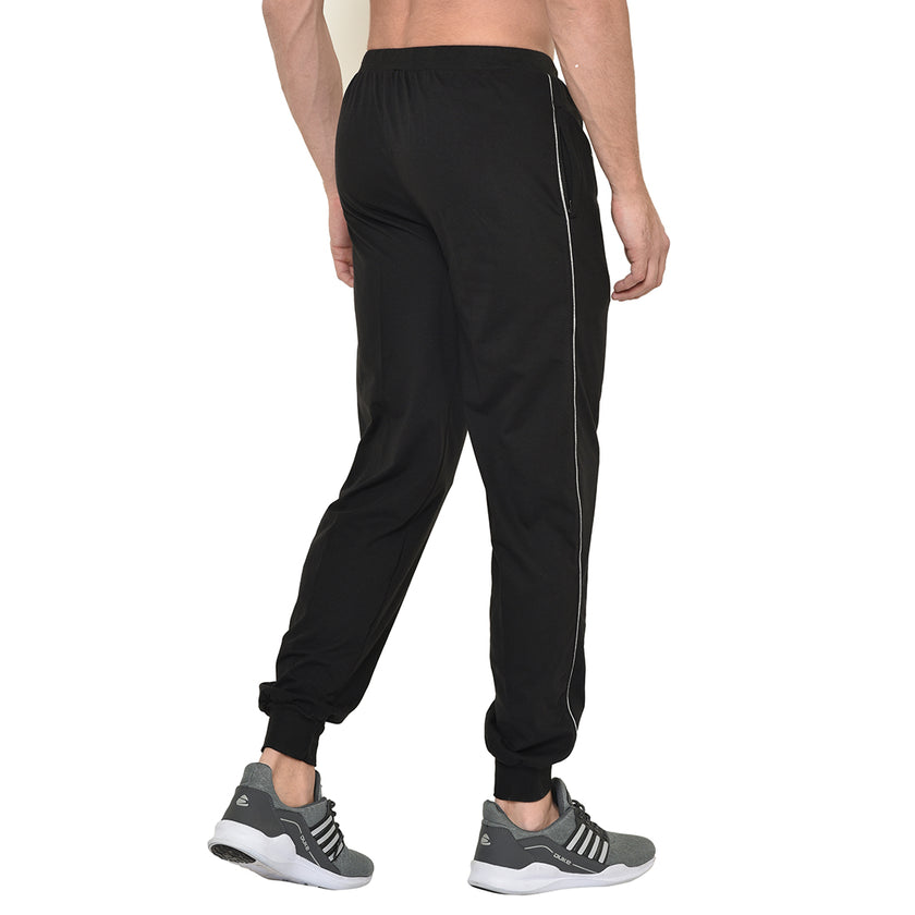 Mack Jonney Black Cotton Trackpant For Men's