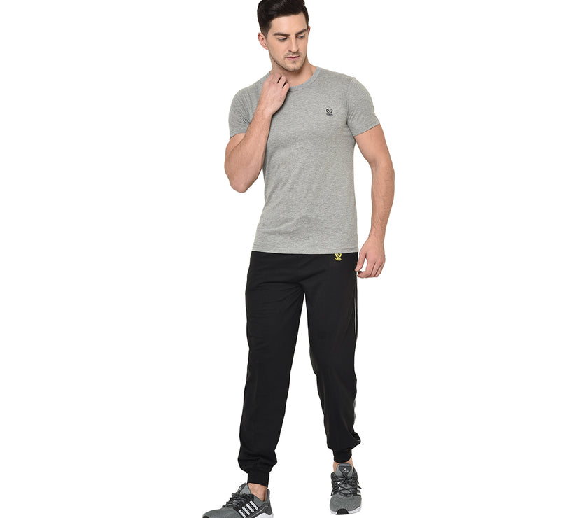 Mack Jonney Black Cotton Trackpant For Men's