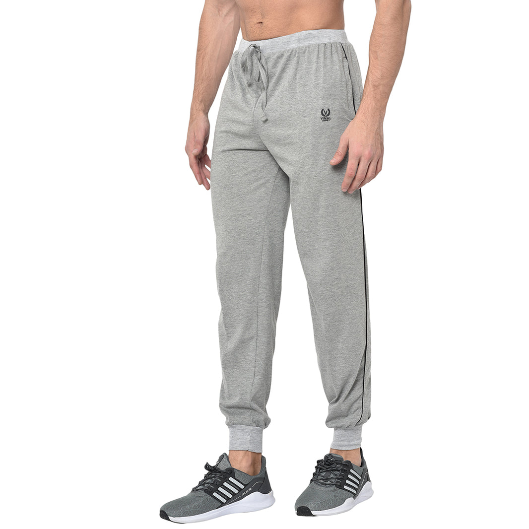 Mack Jonney Grey Cotton Trackpant For Men's