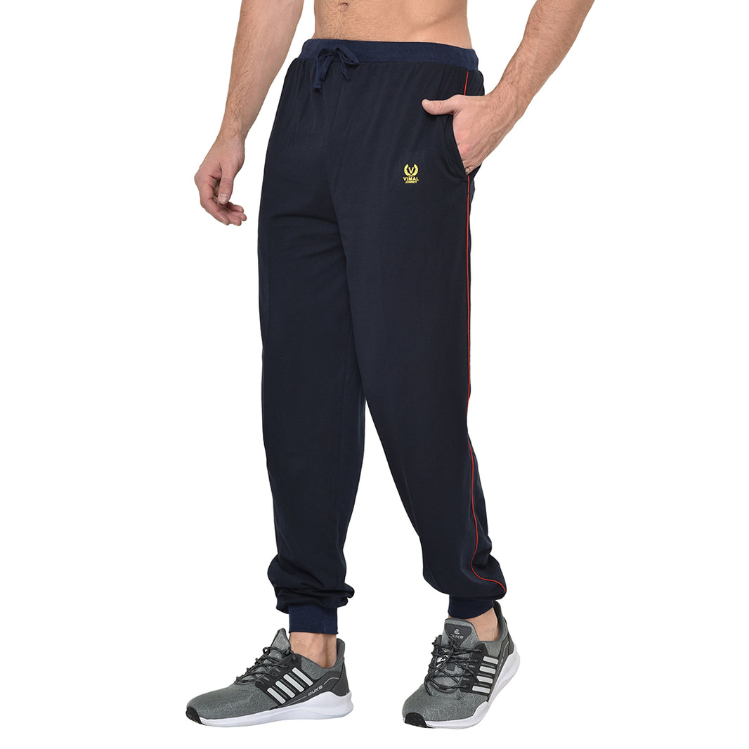 Mack Jonney Dark Blue Cotton Trackpant For Men's