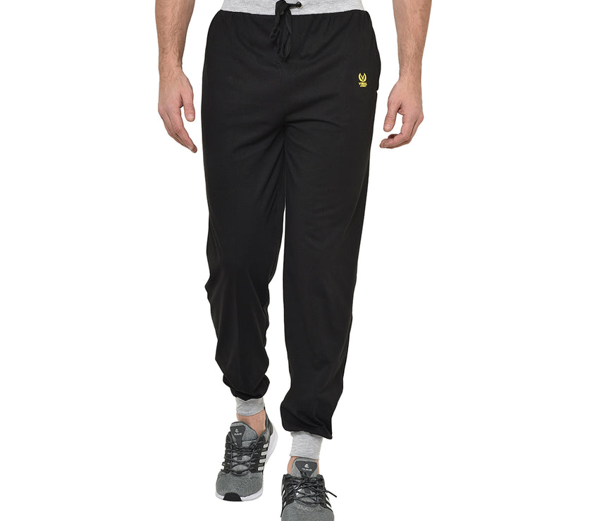 Mack Jonney Black Cotton Trackpant For Men's