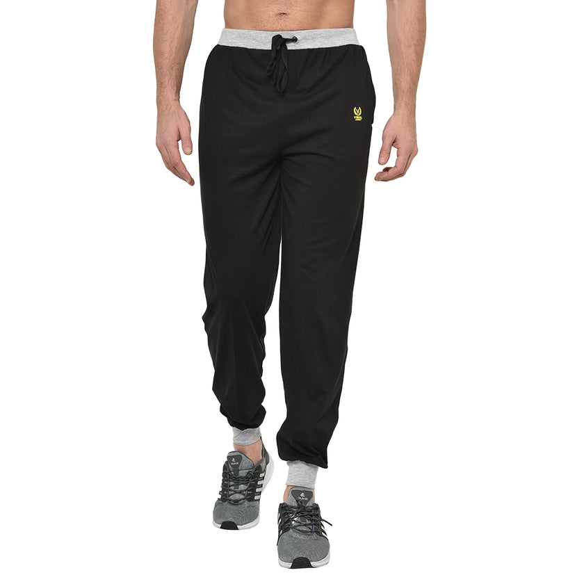 Mack Jonney Black Cotton Trackpant For Men's