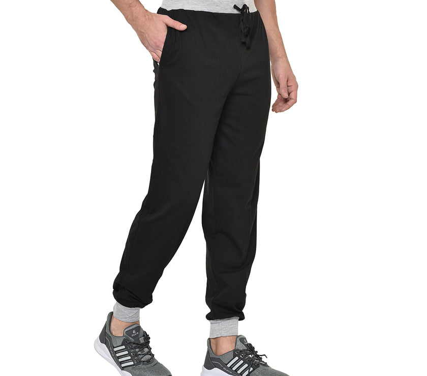 Mack Jonney Black Cotton Trackpant For Men's