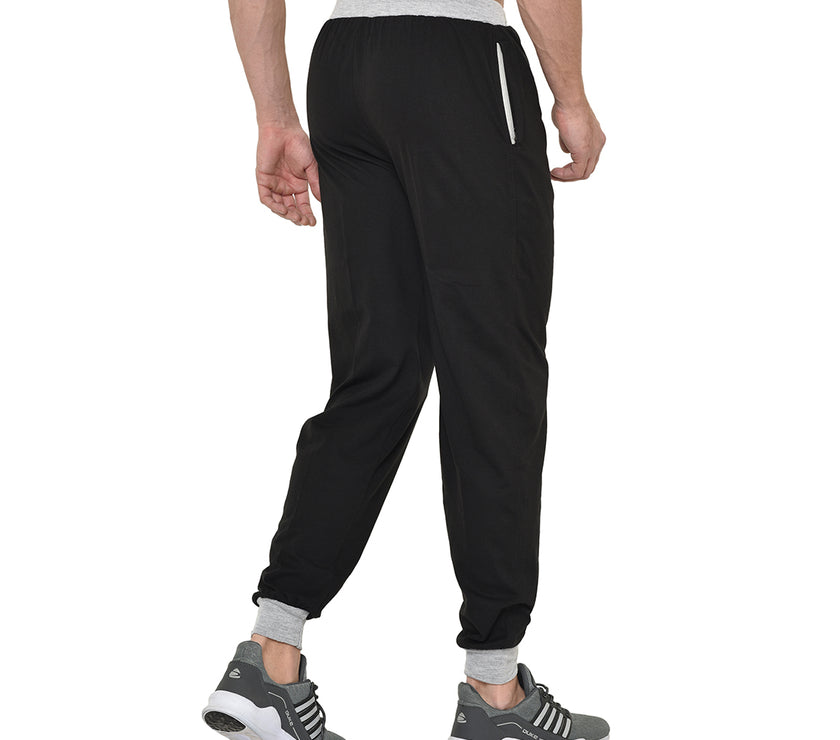 Mack Jonney Black Cotton Trackpant For Men's