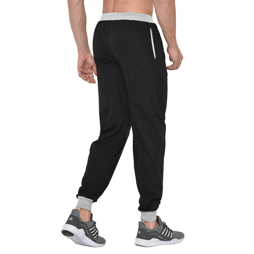 Mack Jonney Black Cotton Trackpant For Men's