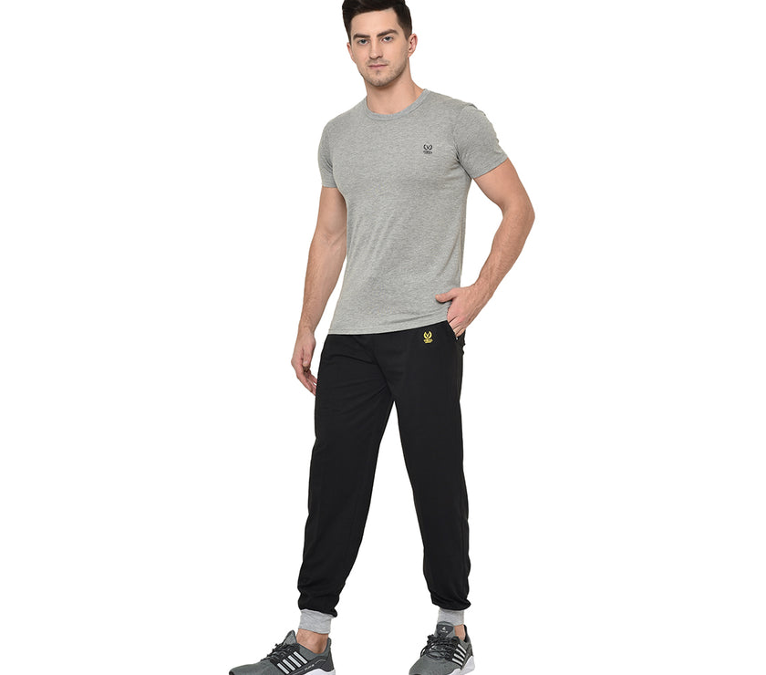 Mack Jonney Black Cotton Trackpant For Men's
