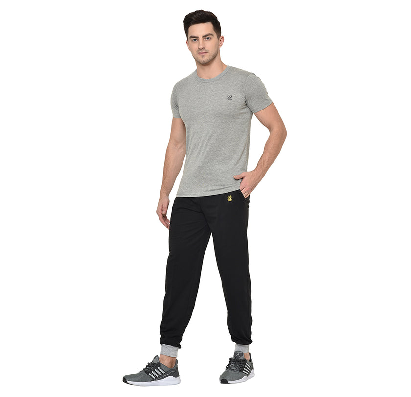 Mack Jonney Black Cotton Trackpant For Men's