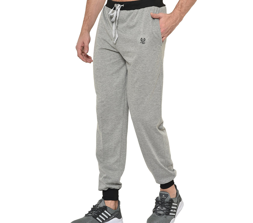 Mack Jonney Grey Cotton Trackpant For Men's