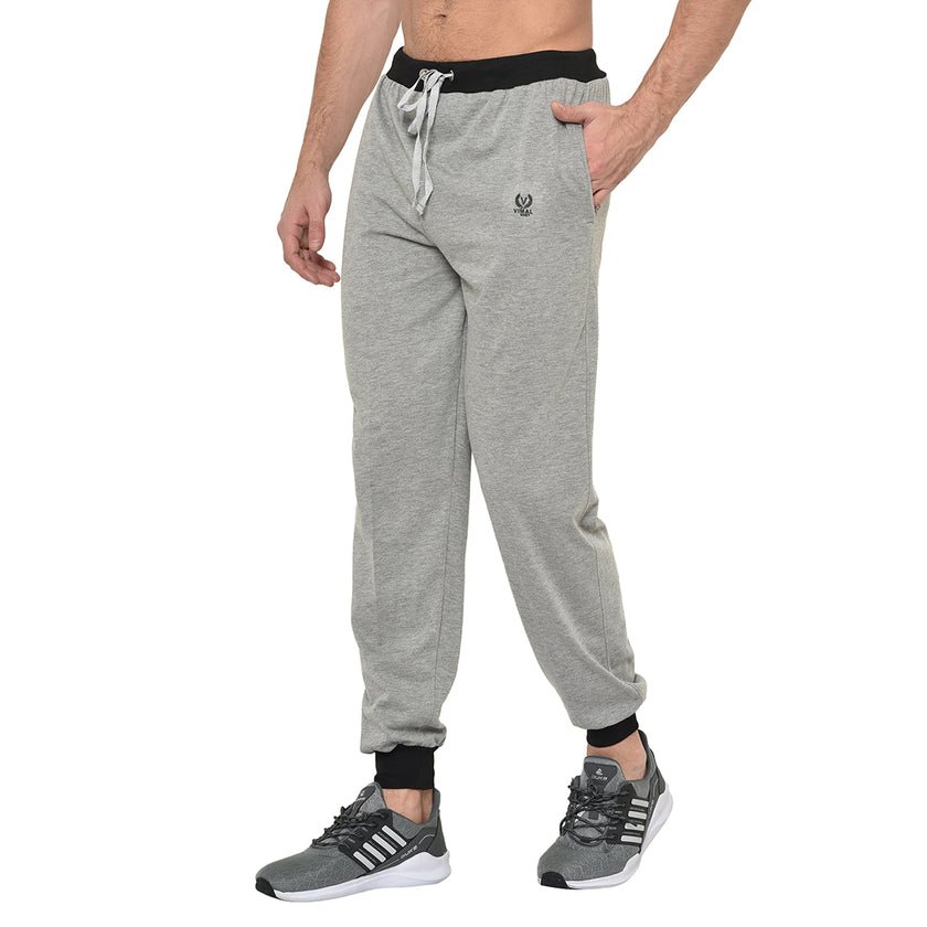 Mack Jonney Grey Cotton Trackpant For Men's